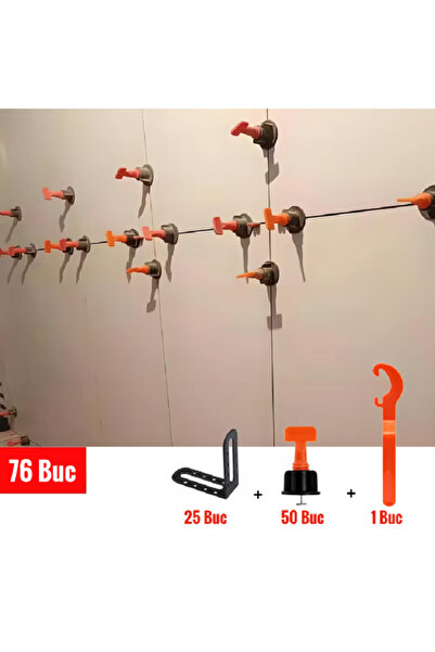 Levelo Set 76 Pieces - Reusable Leveling System 50 pieces 1.5 mm joint, 25 Co...