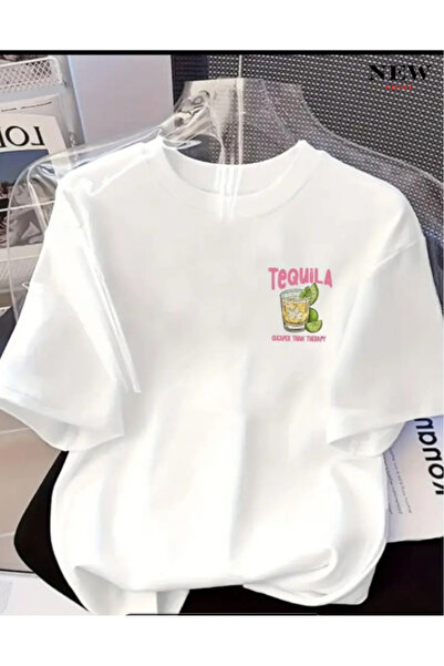 sor sign Bardak İçecek B Printed T-Shirt, Loose Fit