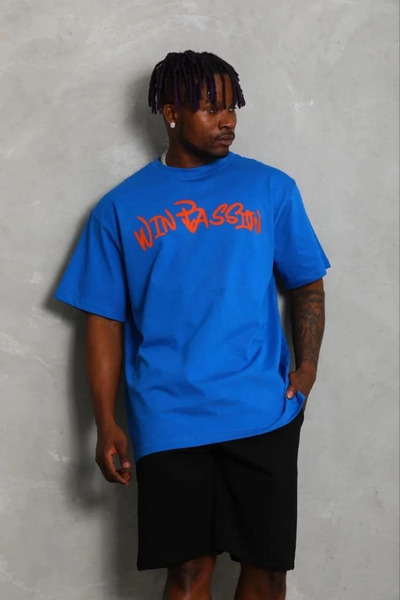 LUMİART تي شيرت رجالي مطبوع بأكمام قصيرة وياقة دائرية وقصة عادية مريحة للاستخ...