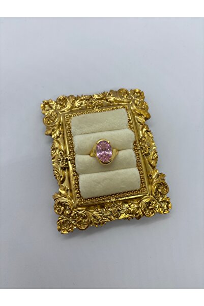 Home Vintage Işıltılı Büyük Taşlı Gold Yüzük Renk Seçenekli Nostaljik Tasarım...
