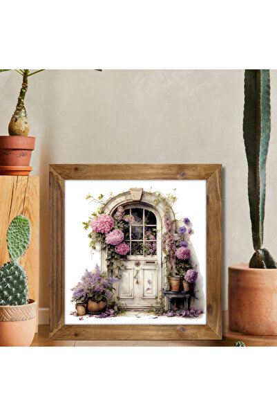 Tuba Decor Ξύλινος Τετράγωνος Πίνακας με Πλαίσιο, Έγχρωμες Πόρτες