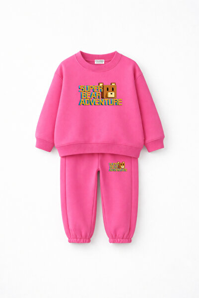 fasardi Super Bear Adventure Super Bear Printed Oversize Unisex Children's Tr...