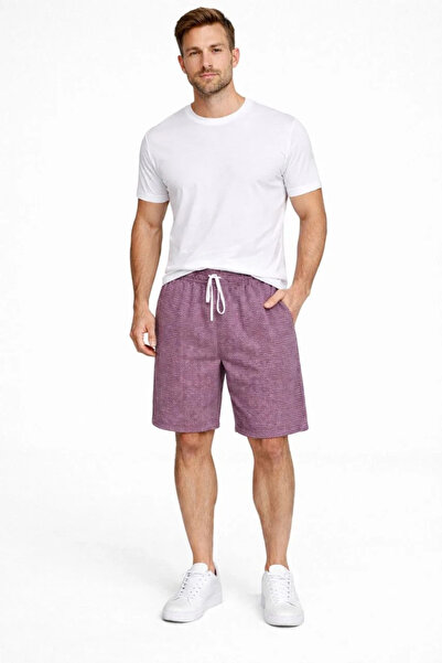 LUMİART Men's Gingham Shorts – Elastic Waist with Drawstrings, Pockets, Comfo...