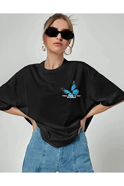 LELVANİ Γυναικείο μπλουζάκι πεταλούδα με τύπωμα