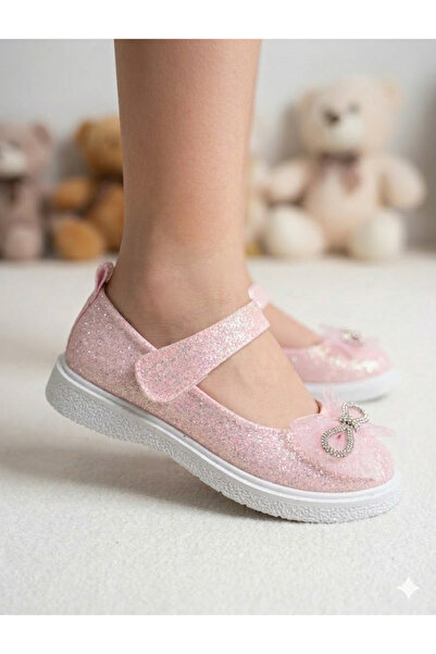 patik ayakkabı Stylish Girls' Ballet Flats Silvery Orthopedic Shoes