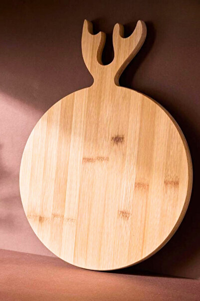 ViZKA Round Bamboo Cutting Board, Decorative Wooden Presentation Tray