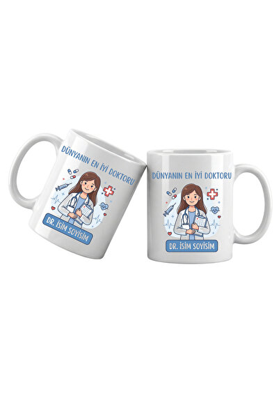 Liya Gift Collection Kişiye Özel Doktor Kupa Bardak – İsim Yazılı Doktor Tema...