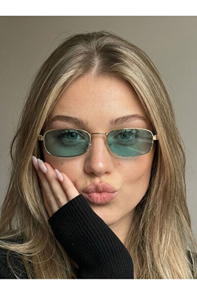 funeyes Valeno Turquoise Glass Bone Leopard Printed Strappy Premium Rectangul...