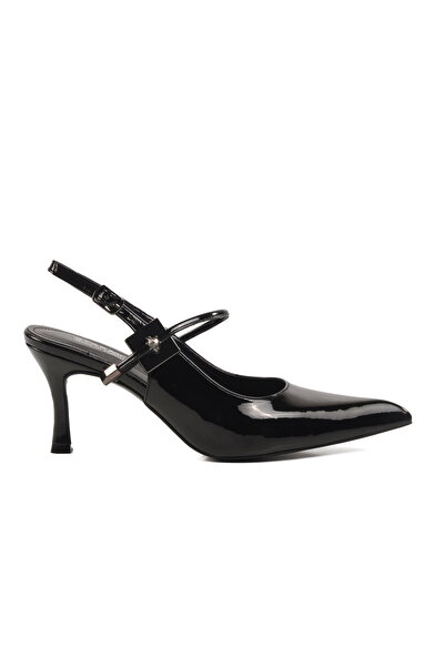 Aspor Black Thin Heeled Women's Shoes