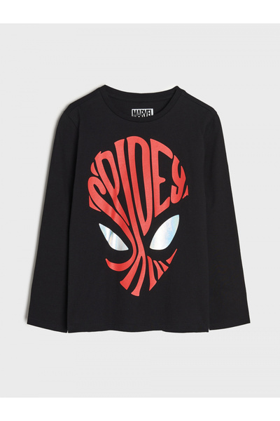 Marvel Μαύρο μπλουζάκι Spiderman με μακριά μανίκια από Βαμβάκι 110 CM 4-5 ετών