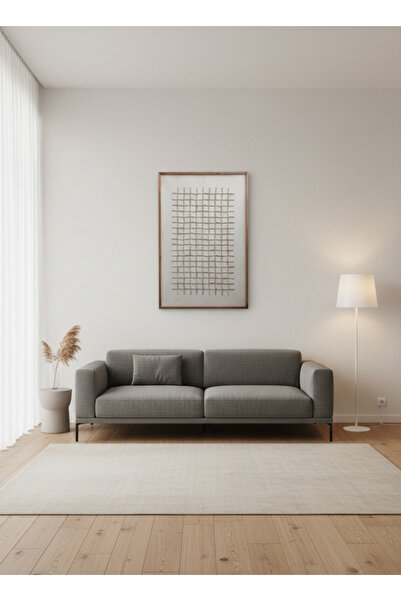 MARIA HOMES Modern Wooden Grid Wall Art Panel with Natural Wood Frame 120x80c...