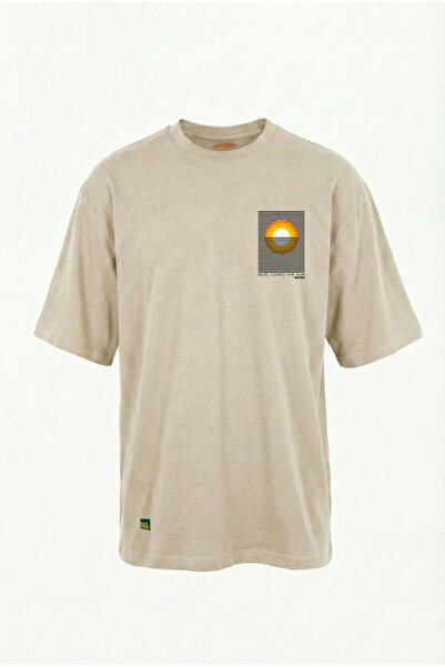 Dad&Children Unisex Here Comes the Sun Oversized T-Shirt Bone Beige