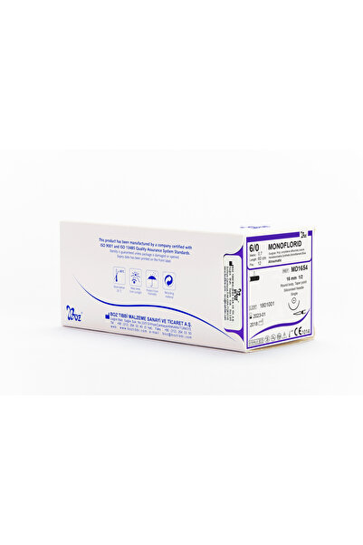 BOZ Non-absorbable monofilament suture PVDF/MONOFLORID USP 5/0,3/8REVERSE CUT...