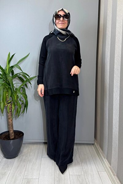 MISS DALIDA Cupro Tunic with Front Panel Black T26Y-6010