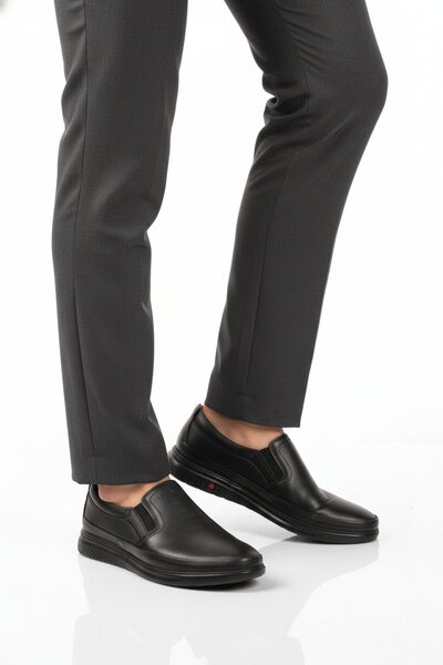 Aspor Black Genuine Leather Men's Casual Shoes