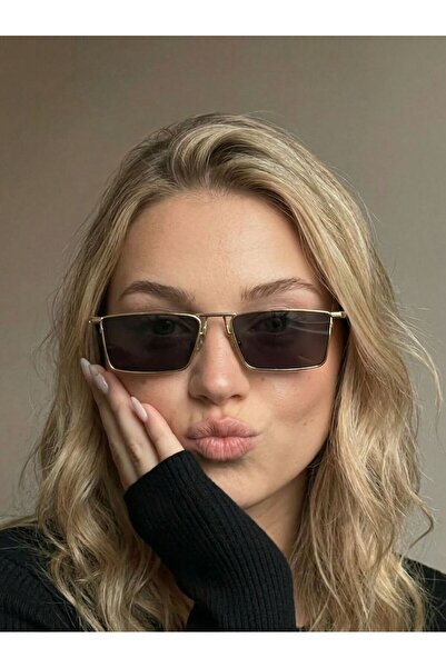 funeyes Lucien Rectangular Metal Black Sunglasses Unisex Trend Glasses