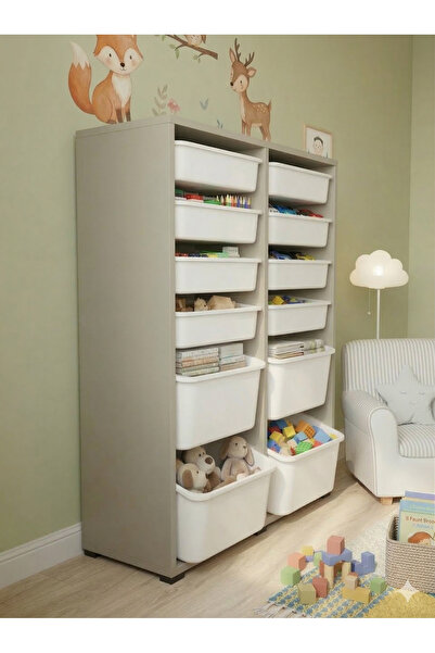 decosense 12 Çekmeceli Çok Amaçlı Oyuncak Dolabı ve Saklama Ünitesi – Çocuk O...