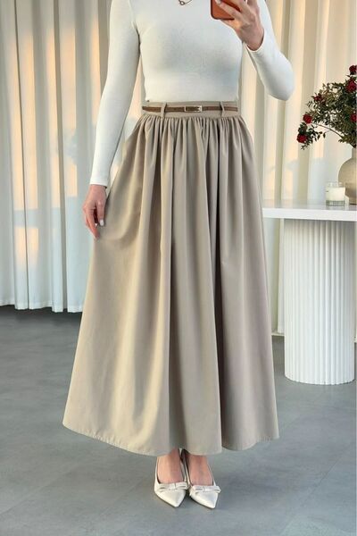 Enga Vera Γυναικεία λεπτή φούστα K Με λεπτομέρεια ζώνης Double C Με τσέπες K ...