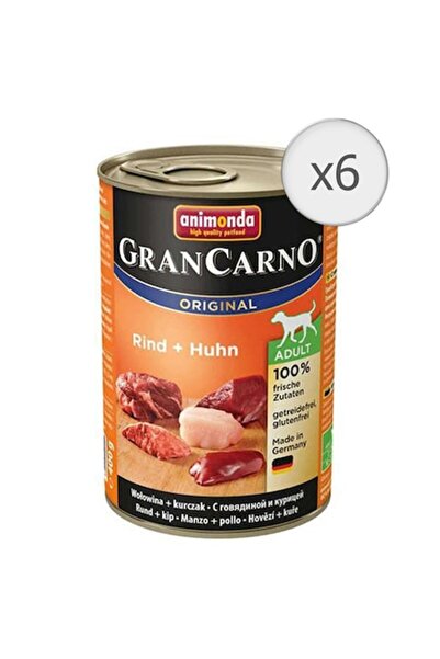 Animonda Hrană umedă pentru câini adulți GranCarno, vită și pui, 6 bucăți x 400g