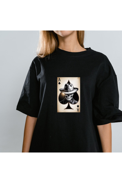 TİMİSİVA Unisex oversized SANATSAL με τύπωμα Μαύρο μπλουζάκι με κοντό μανίκι ...