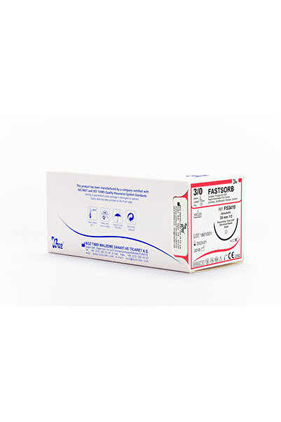 BOZ Resorbable suture multifilament PGA/FASTSORB USP 5/0,3/8 REVERSE CUTTING ...