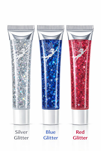 MAQYA KOZMETİK Glitter Far TÜP Jel Far 3lu Parlak Glitter (B) Yüz Ve Vücut Si...