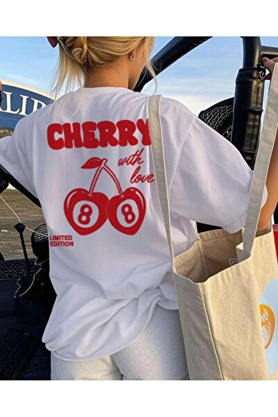 LELVANİ Women Cherry 8 Printed Tshirt