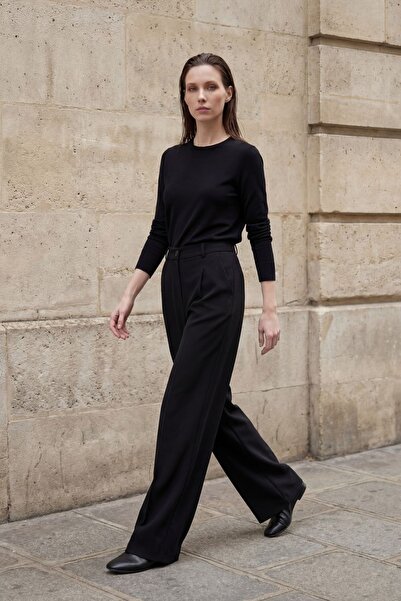 Hiccup My Fashion High Waist Pleated Straight Leg Pants