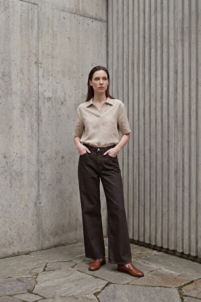 Hiccup Джинсові штани прямого крою з високою талією MY FASHION