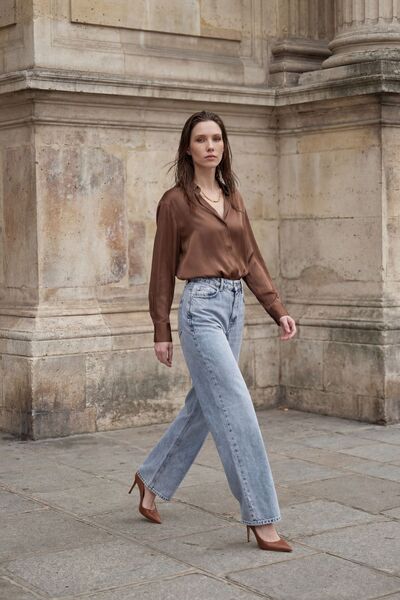 Hiccup Джинсові штани прямого крою з високою талією MY FASHION