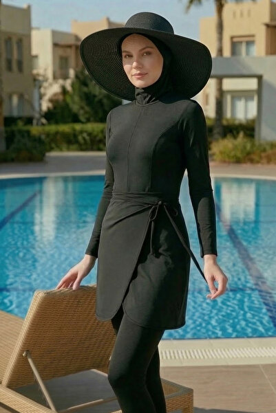 CUPSEA Fusta Lycra conectabilă cu pareo negru