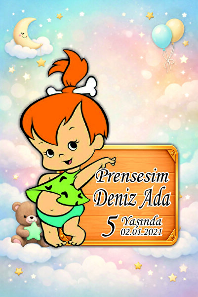 hediyyenvar Kişiye Özel Çizgi Film Karakterli Doğum Günü Magneti 8x6 cm | Beb...