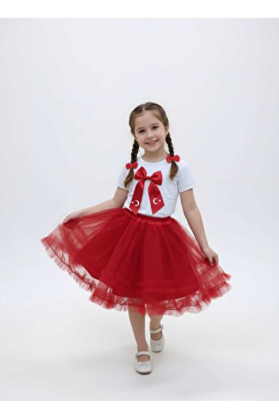 Trendmirend 23 April Showcase Outfit Ruffled Skirt and Bow Decorated Combed C...