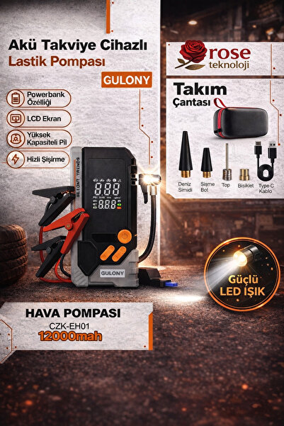 ROSE TEKNOLOJİ AKÜ TAKVİYE CİHAZLI LCD EKRAN DİGİTAL GÖSTERGE LEDLİ POWERBANK...