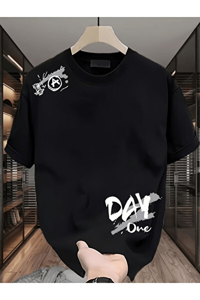 one button Bay Day One cu imprimeu Premium supradimensionat tricou