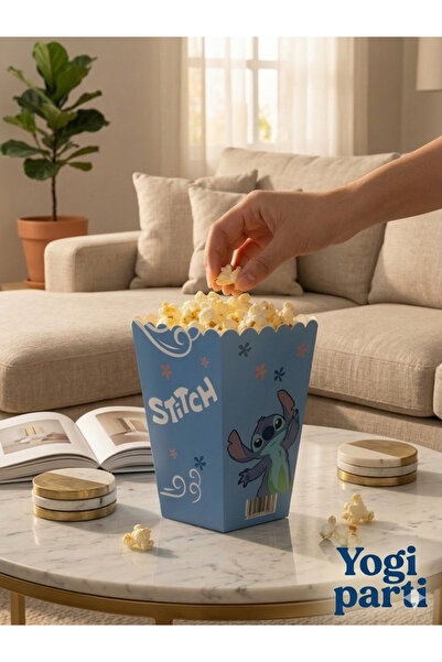 Yogi parti Stich & Lilo Baskılı Mısır cips Pop corn Kutusu 8 adet