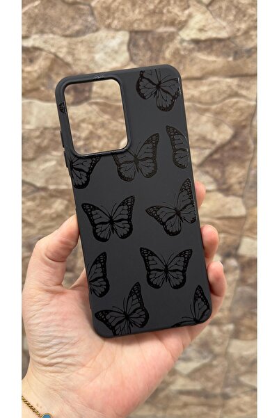 Vip Case Casper Via M40 Compatible Black Butterfly Patterned Silicone Shock-A...