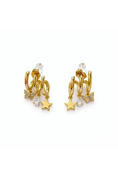 CHARMLUCKY Special Series Butterfly-Star 3-Piece Looking Earrings