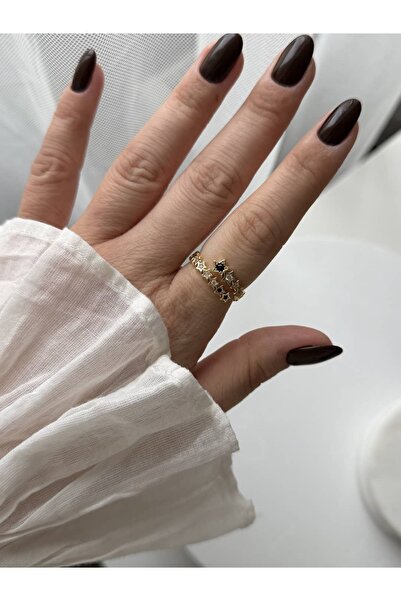 CHARMLUCKY خاتم ستار سبارل مرصع بالحجارة (قابل للتعديل)