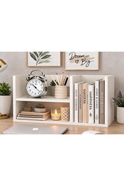 MODENZA Çok Amaçlı %100 MDF Masa üstü Kitaplık- Ofis Kitaplığı