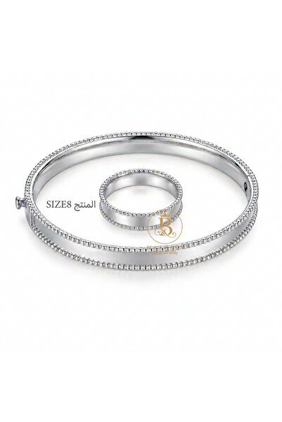 Black Season One-piece round bracelet set (free size) + ring (size 8)