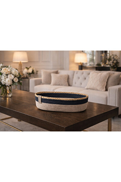 Berçak Home سلة تنظيم بيضاوية من الخوص، سلة تنظيم زخرفية مصنوعة يدويًا، سلة م...