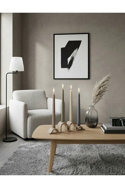 LayerOne Dalgalı Tasarım 4’lü Şamdan - Wavy Formlu Dekoratif Mumluk