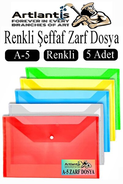 Artlantis A5 Snap Fajl Prozirna Kuverta Fajl 5 Boja 17x22 cm Snap Fajl Vodoot...