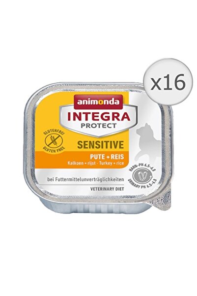 Animonda Integra Protect, Curcan și Orez Sensitiv, 16 bucăți x 100g