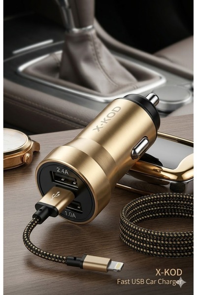 X-KOD Dual USB Fast Car Charger – 3A Power | Fast and Safe Charging While Dri...
