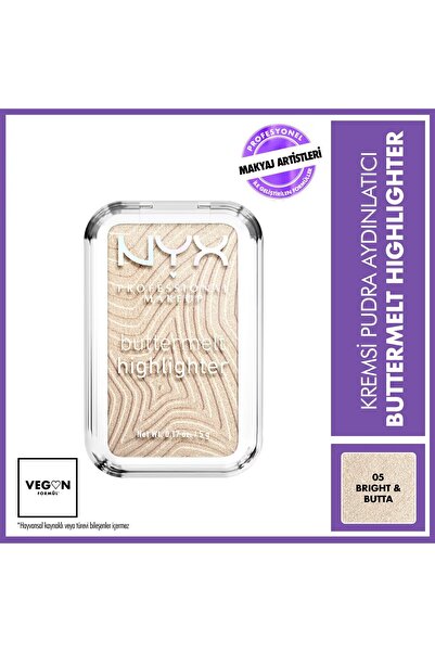 NYX Buttermelt Highlighter Kremsi Pudra Aydınlatıcı 05 Bright And Butta