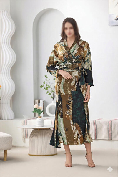 TOP BERLANTY Modern Art midi dress - with a sophisticated abstract print