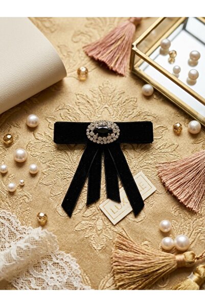 roseberry Siyah kadife taşlı yetişkin toka