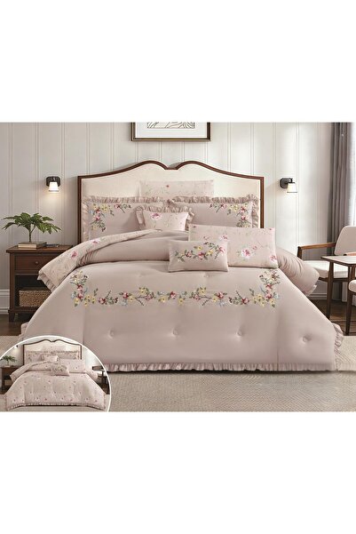 NAJMA Summer bedspread set for one and a half people, one side floral, one si...